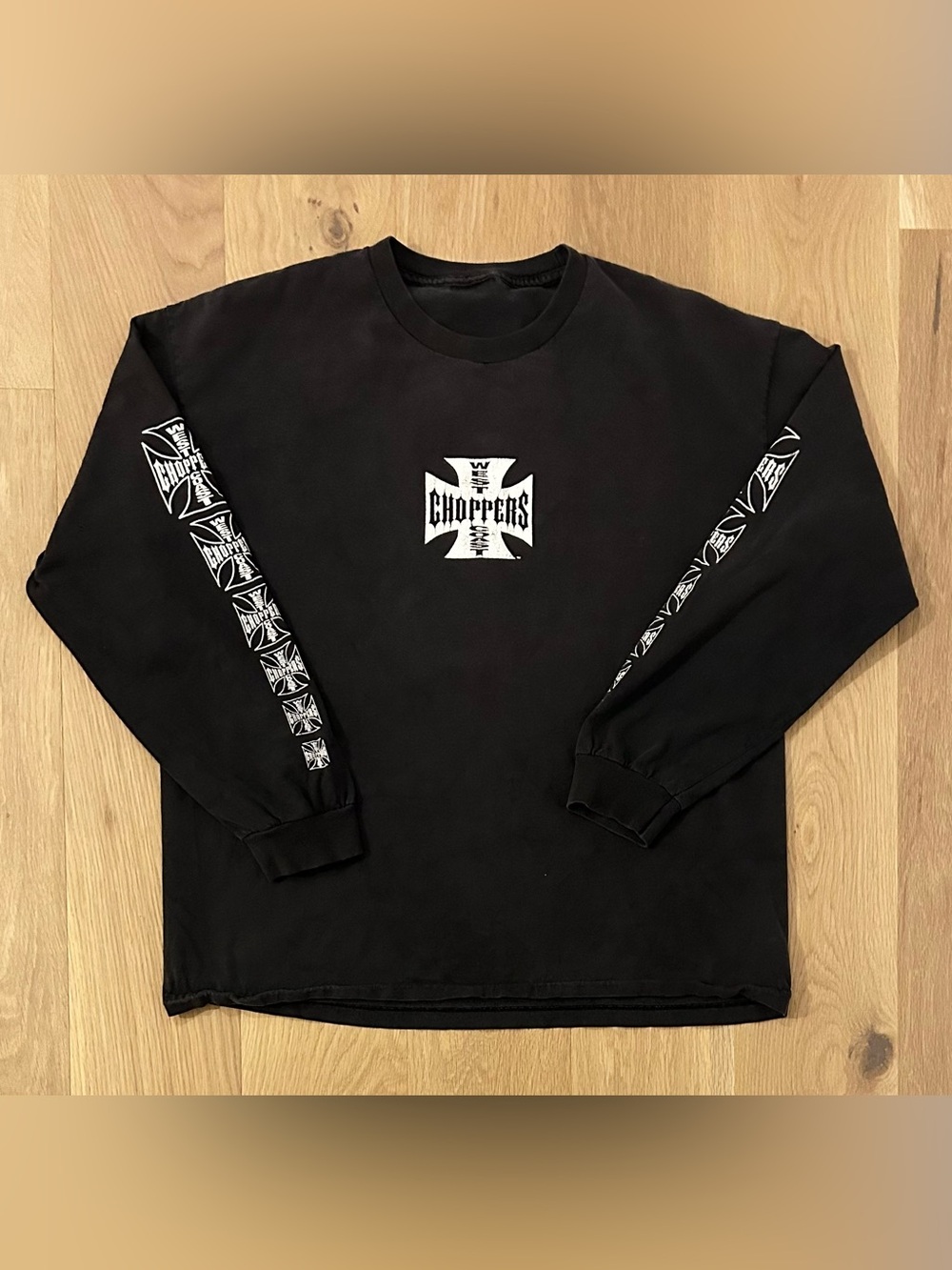 Vintage Y2K West Coast Choppers Thrashed Faded Long Sleeve Shirt *READ